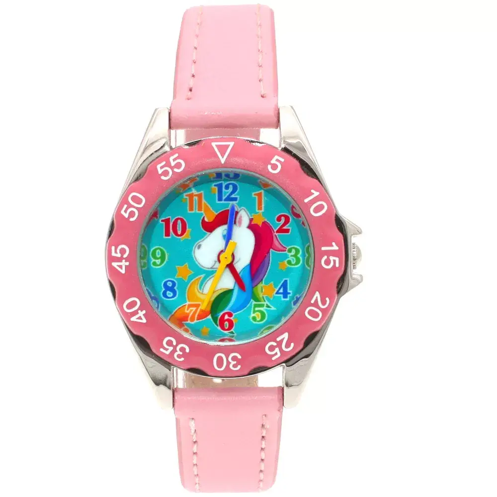 Reloj de moda para niños que aprenden la hora. Unisex