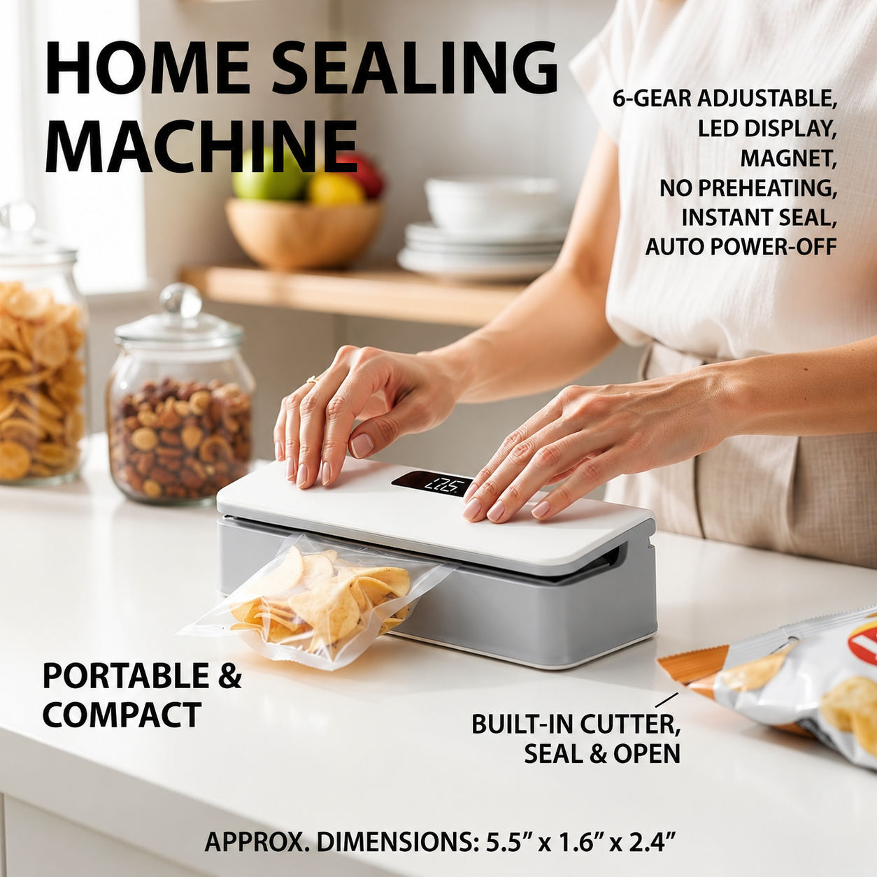 Portable Heat Sealer for Food Storage & Everyday Use