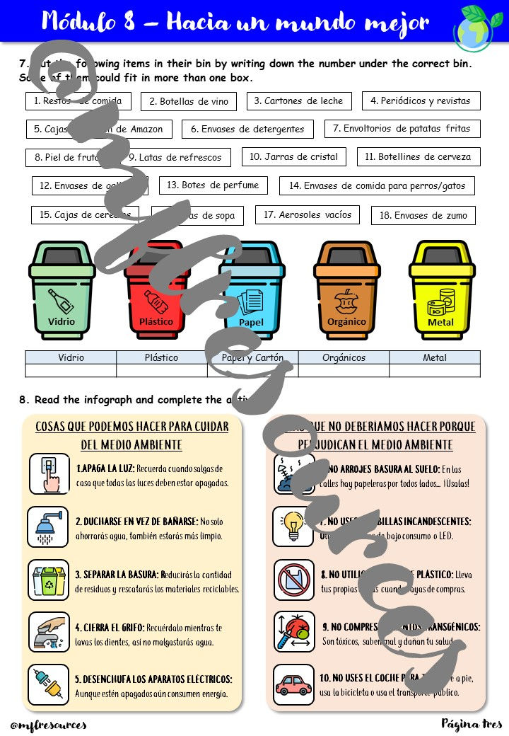 Miniatura: GCSE Spanish - Módulo 8 Hacia un mundo mejor - Revision booklet