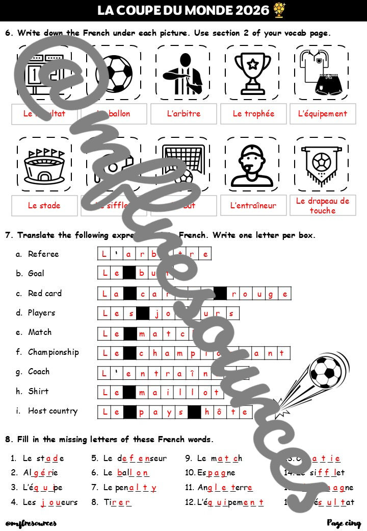 Miniatura: KS3 French - La Coupe du Monde 2026 - Booklet of activities