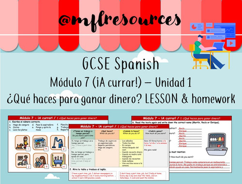 GCSE lesson - Módulo 7 - Unidad 1 - ¿Qué haces para ganar dinero? | MFL ...