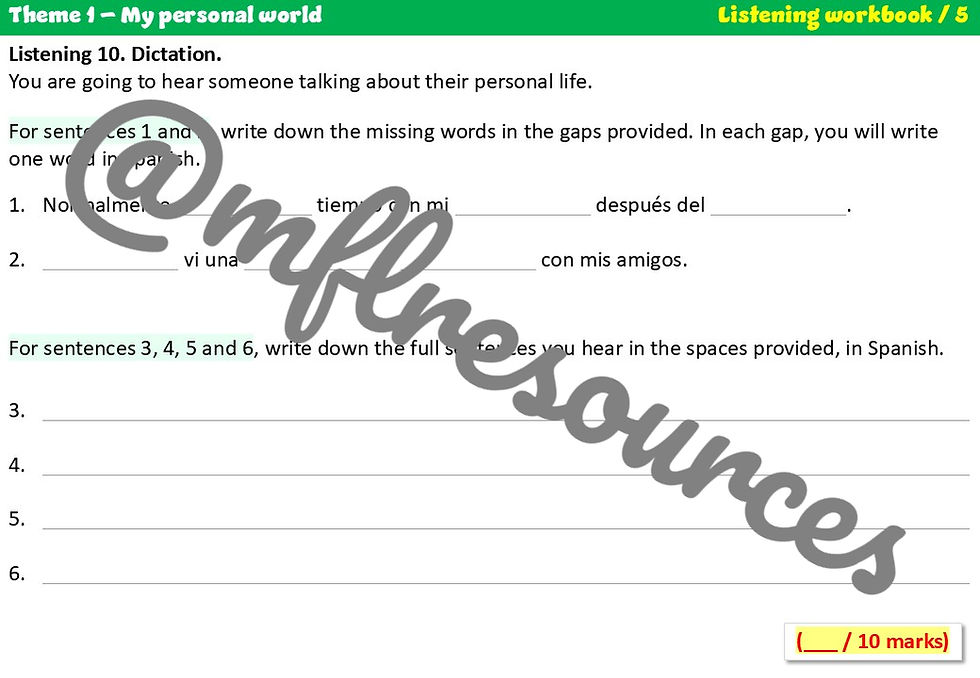 Miniatura: GCSE 2024 (Edexcel) - Theme 1 - Listening workbook
