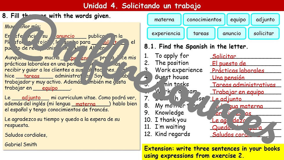 Miniatura: GCSE lesson - Module 7 (¡A currar) - Unidad 4 Solicitando un trabajo