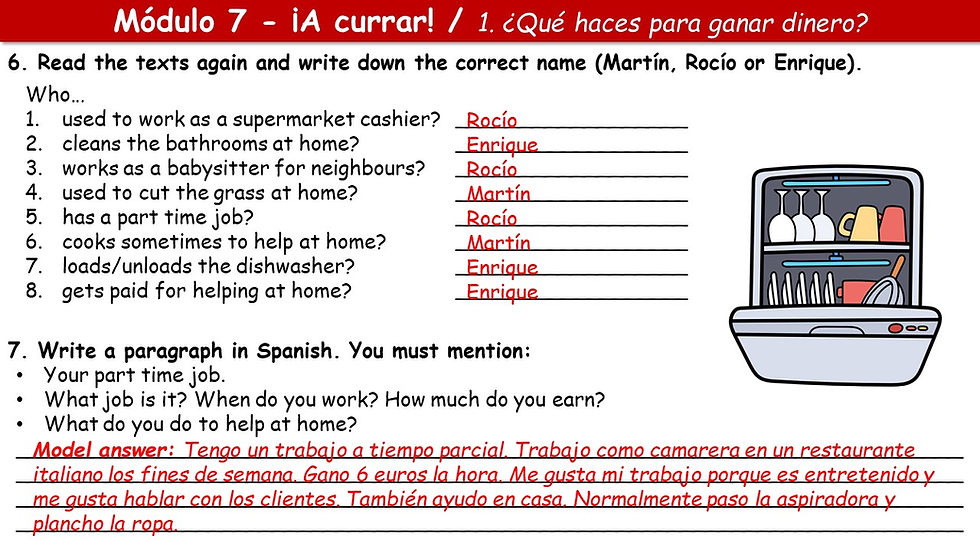 Miniatura: GCSE lesson - Módulo 7 - Unidad 1 - ¿Qué haces para ganar dinero?