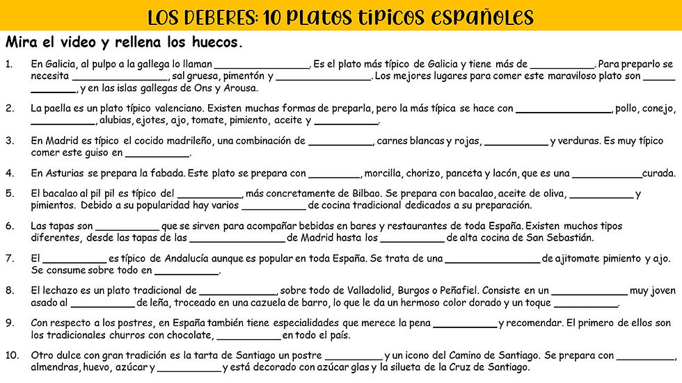 Miniatura: A Level - Festivals and traditions - La gastronomía española