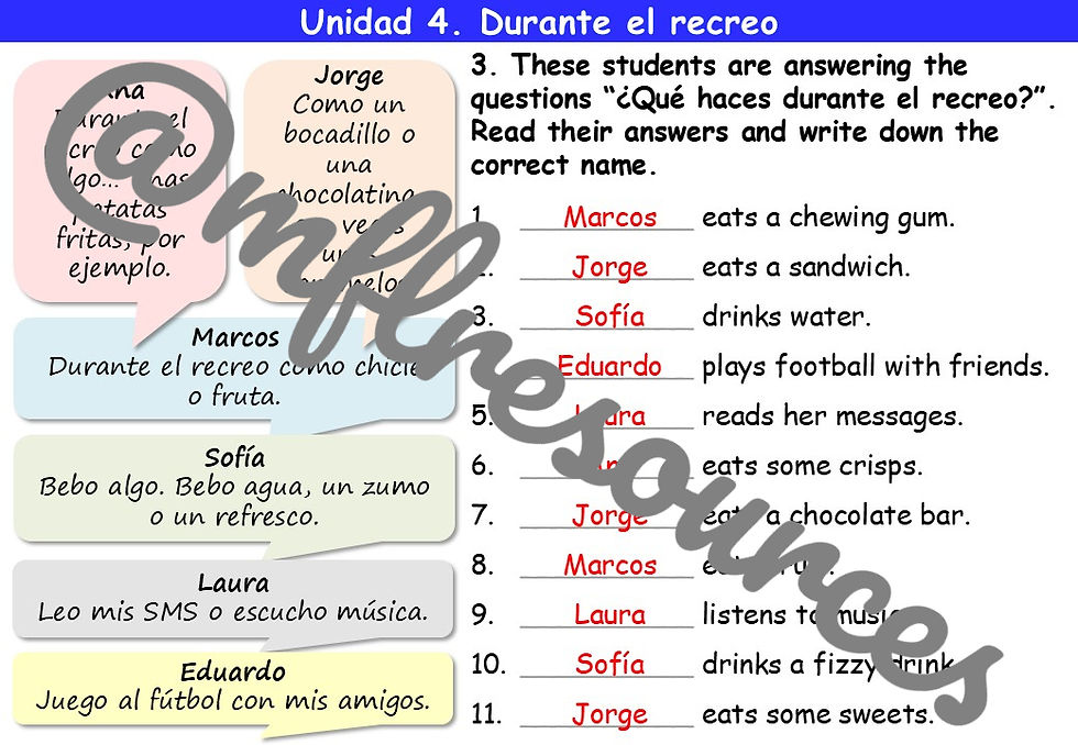 Miniatura: Viva 1 - Módulo 3 (Mi insti) - Unidad 4 (Durante el recreo)