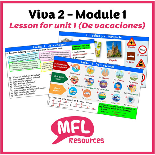 Viva 2 - Módulo 1 (Mis vacaciones) - Lesson for unit 1 | MFL Resources