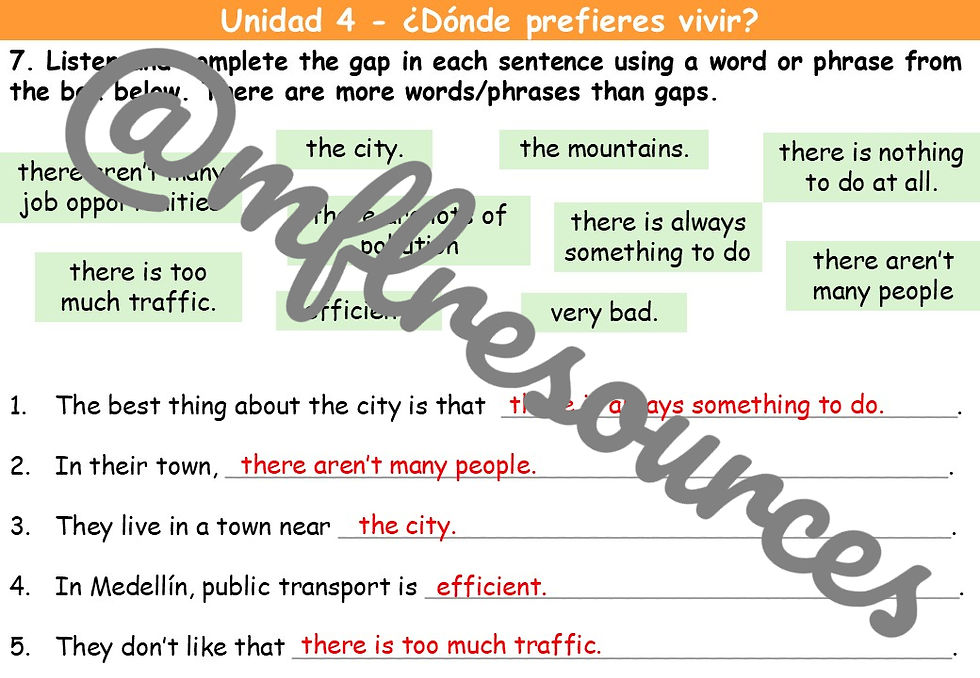 Miniatura: GCSE Spanish 2024 - Module 6 (Mi barrio y yo) -Lesson for unit 4