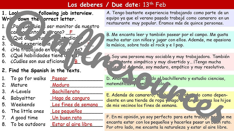 Miniatura: GCSE lesson - Module 7 (¡A currar) - Unidad 4 Solicitando un trabajo