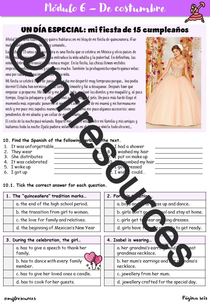 Miniatura: GCSE Spanish - Módulo 6 - De costumbre - Revision booklet