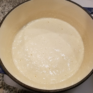 Sourdough starter at 50% hydration and bubbly