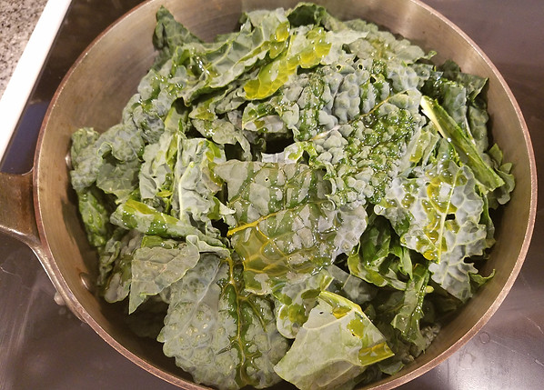 Fried Halloumi with Tuscan Kale