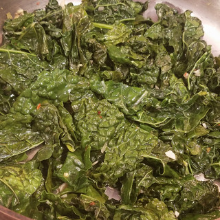 Savory and garlicky wilted Tuscan Kale.