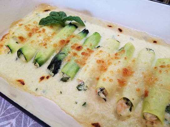 Shrimp Stuffed Zucchini Cannelloni