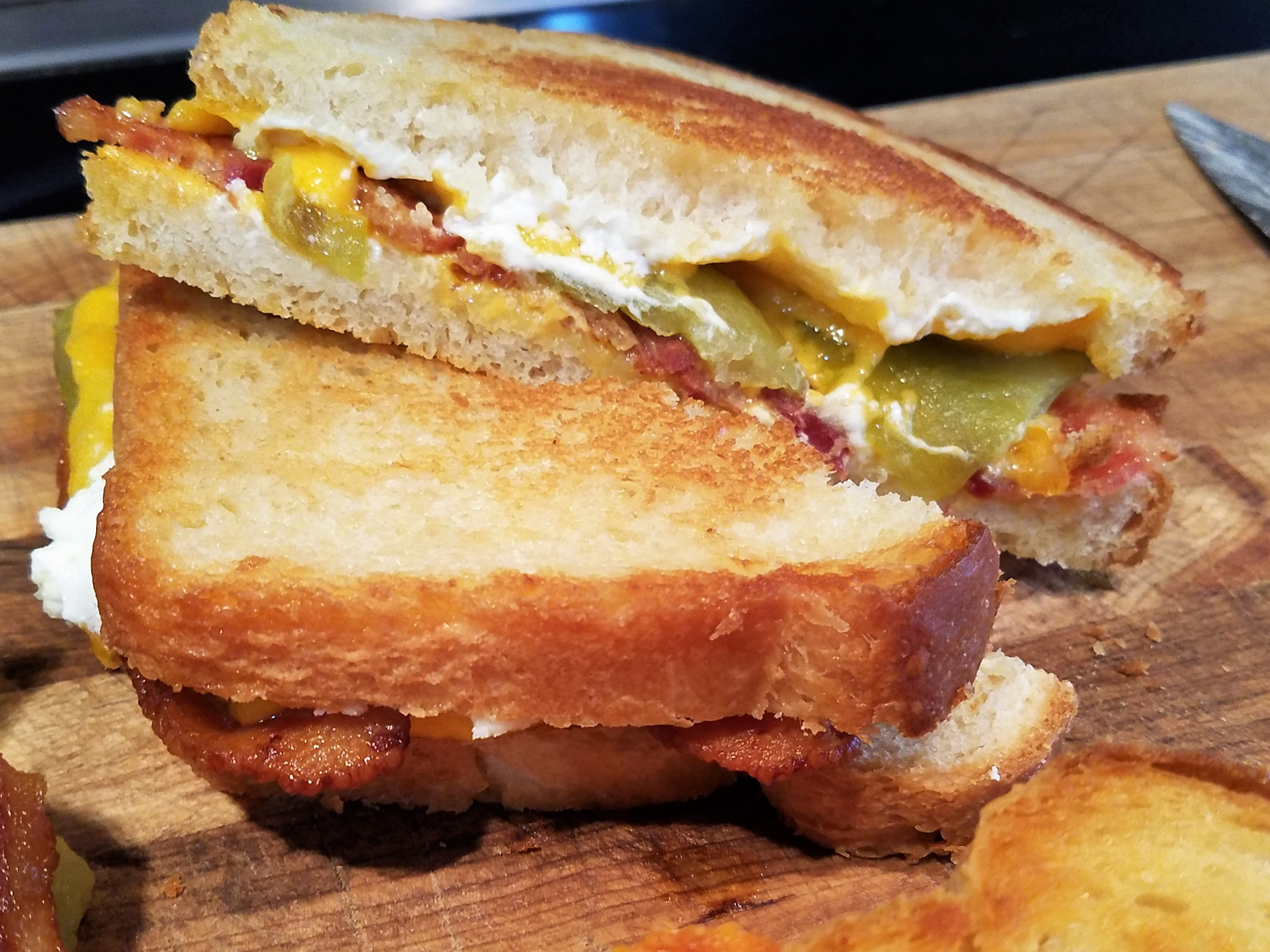 Hatch Chili Grilled Cheese with Bacon