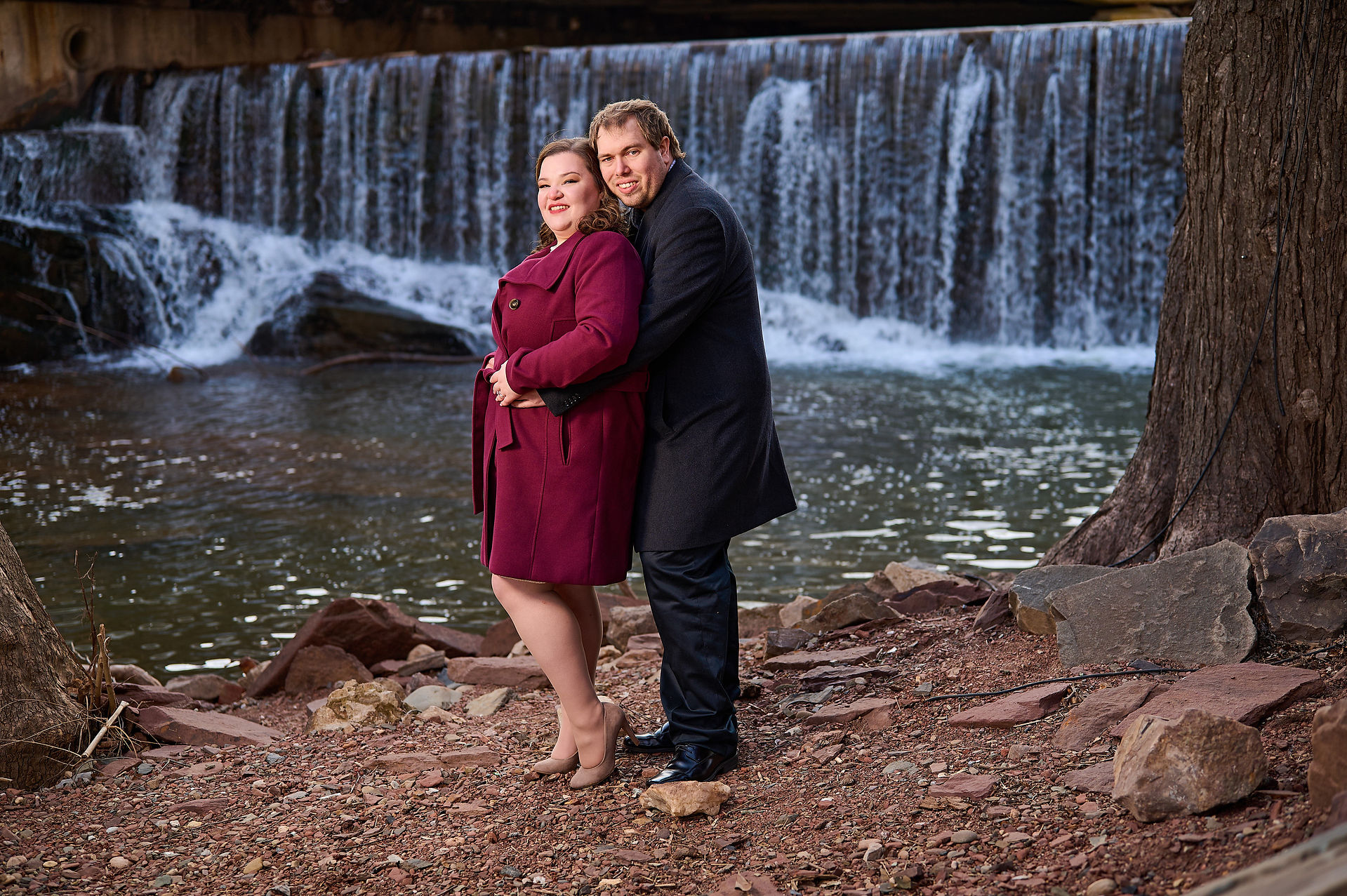 waterfall new hope engagement session