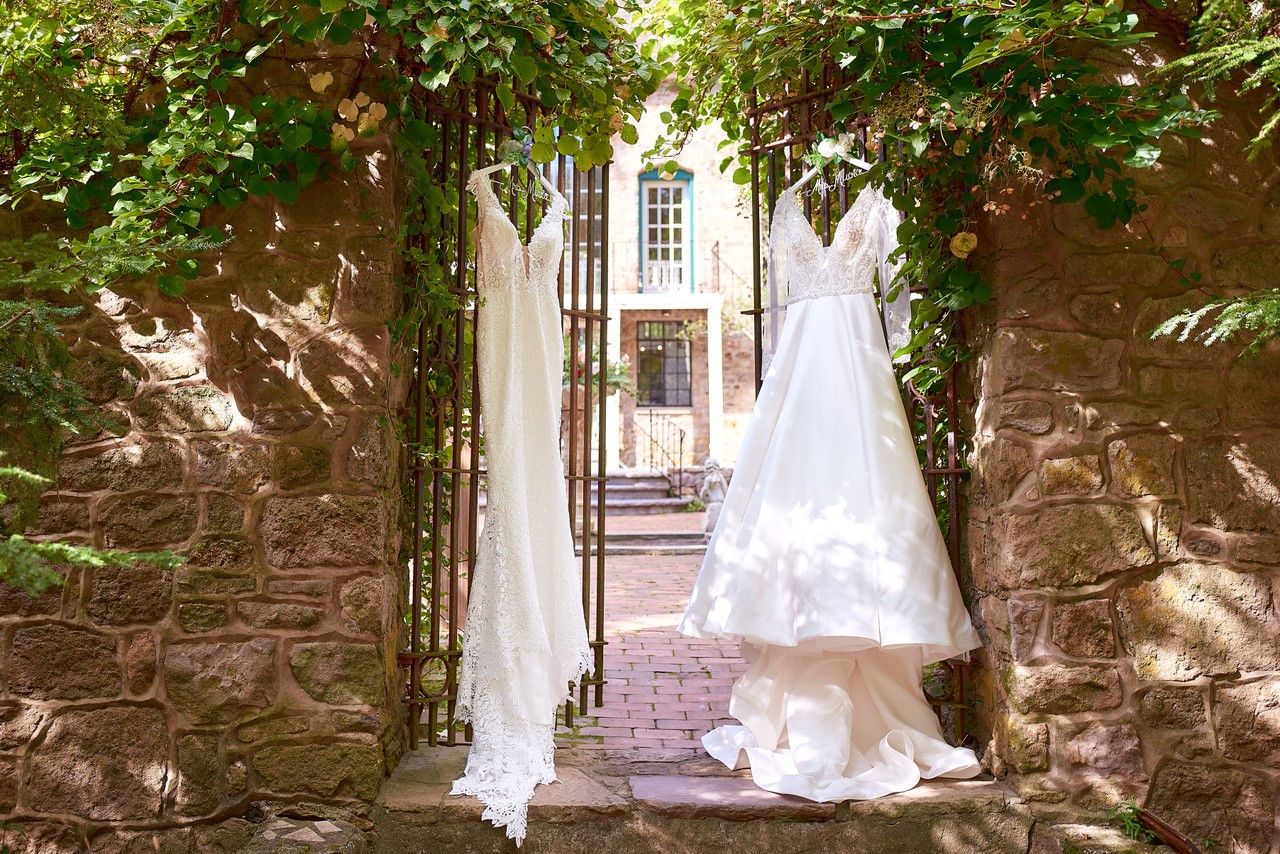 both wedding dresses for bride multiple wedding dresses at HollyHedge Estate New Hope PA Chester County