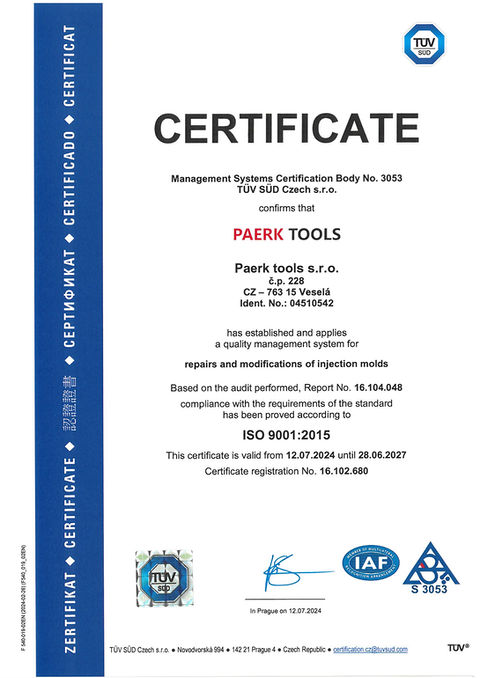 Certificate ISO 9001 til 2027