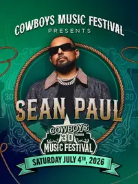 Sean Paul performing at Cowboys 30th Music Festival, Saturday July 4, 2026