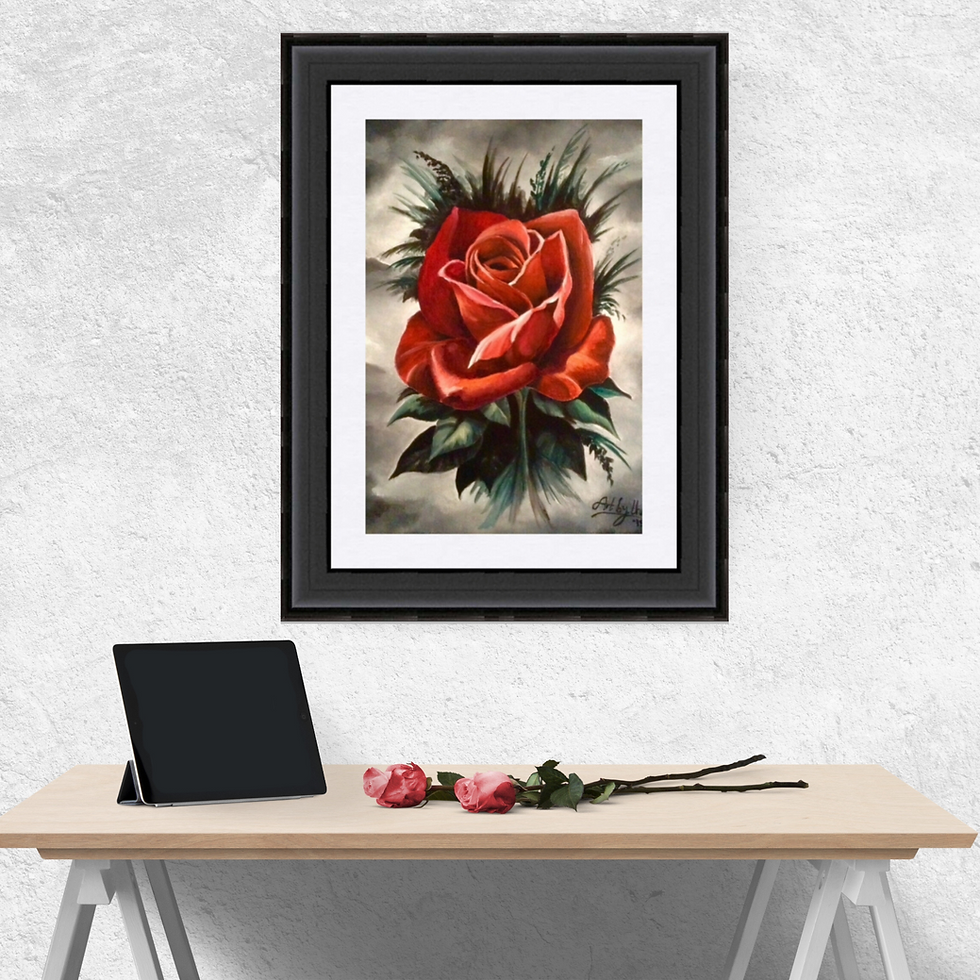 Gothic Style Red Rose Fine Art Print