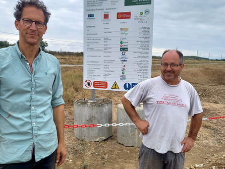 Panneau de chantier installé début Juillet