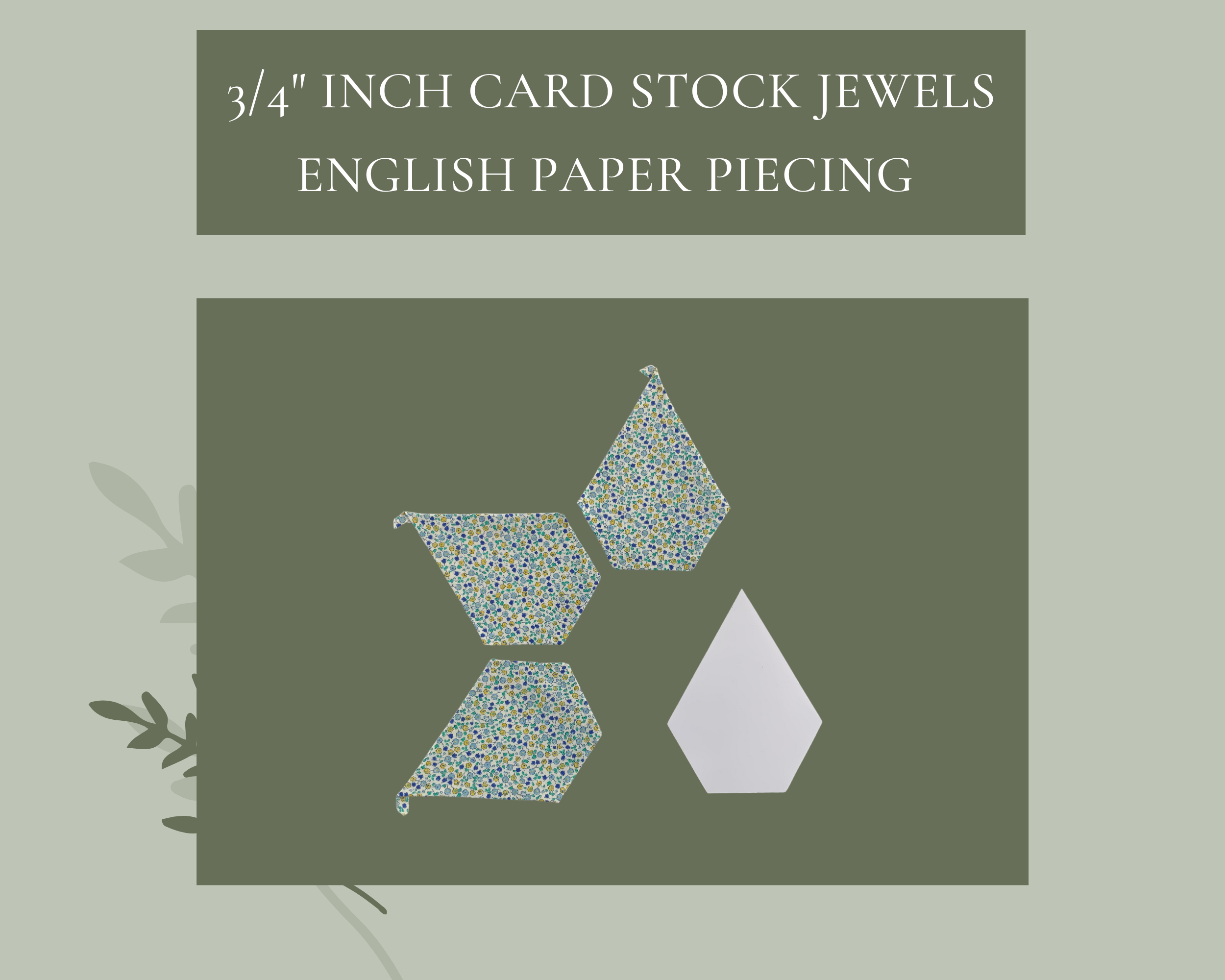4 - 0.75 inch jewels for English Paper Piecing arranged in a partial jewel flower