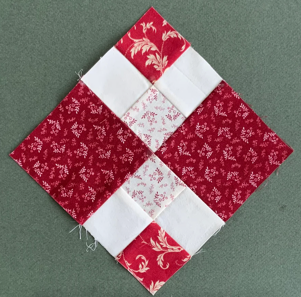 completed Autumn Tints quilt block