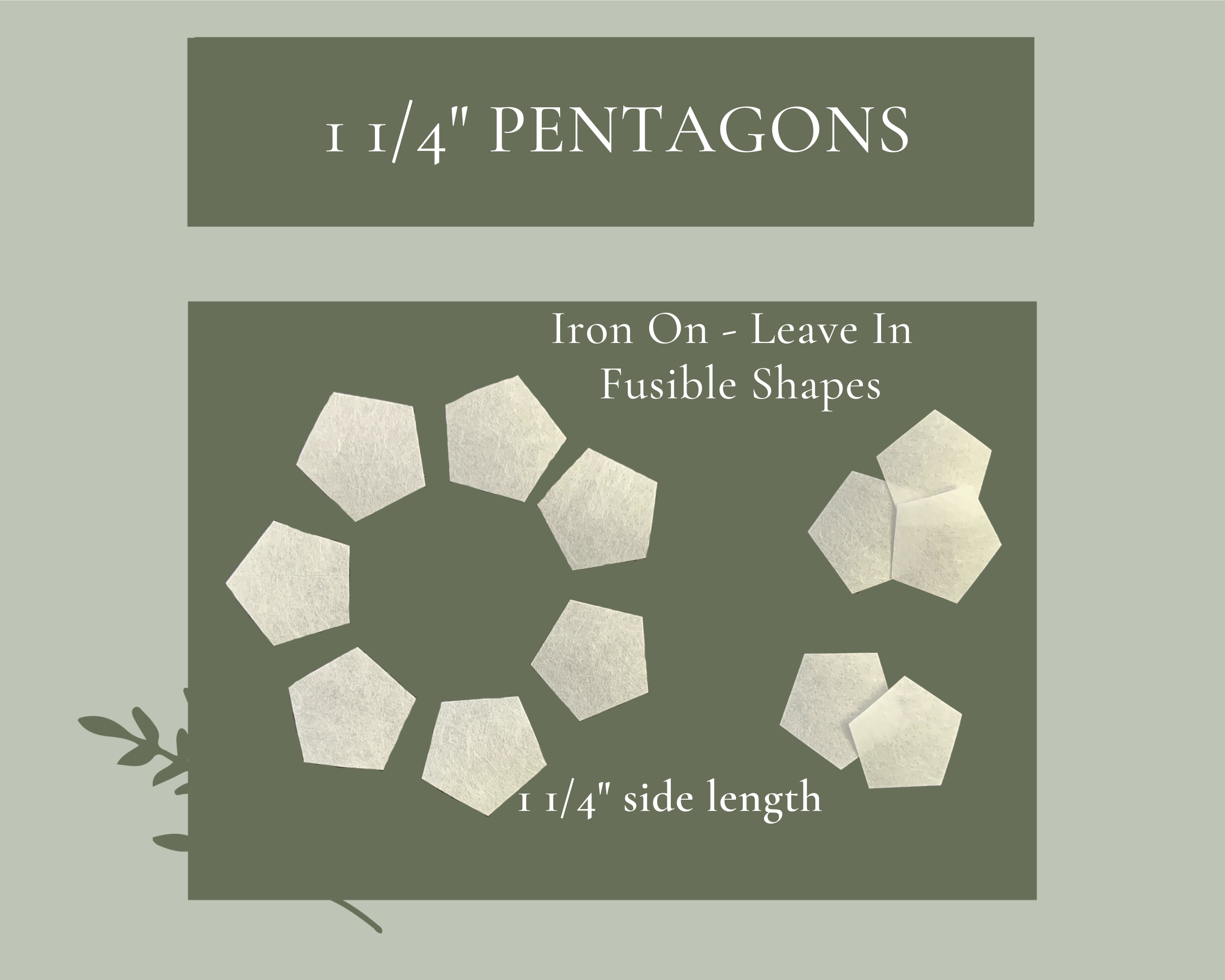 1 1/4" Pentagons - Iron On