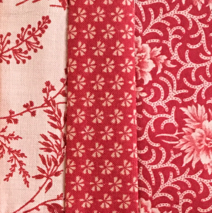 3 coordinating fabric strips sewn together