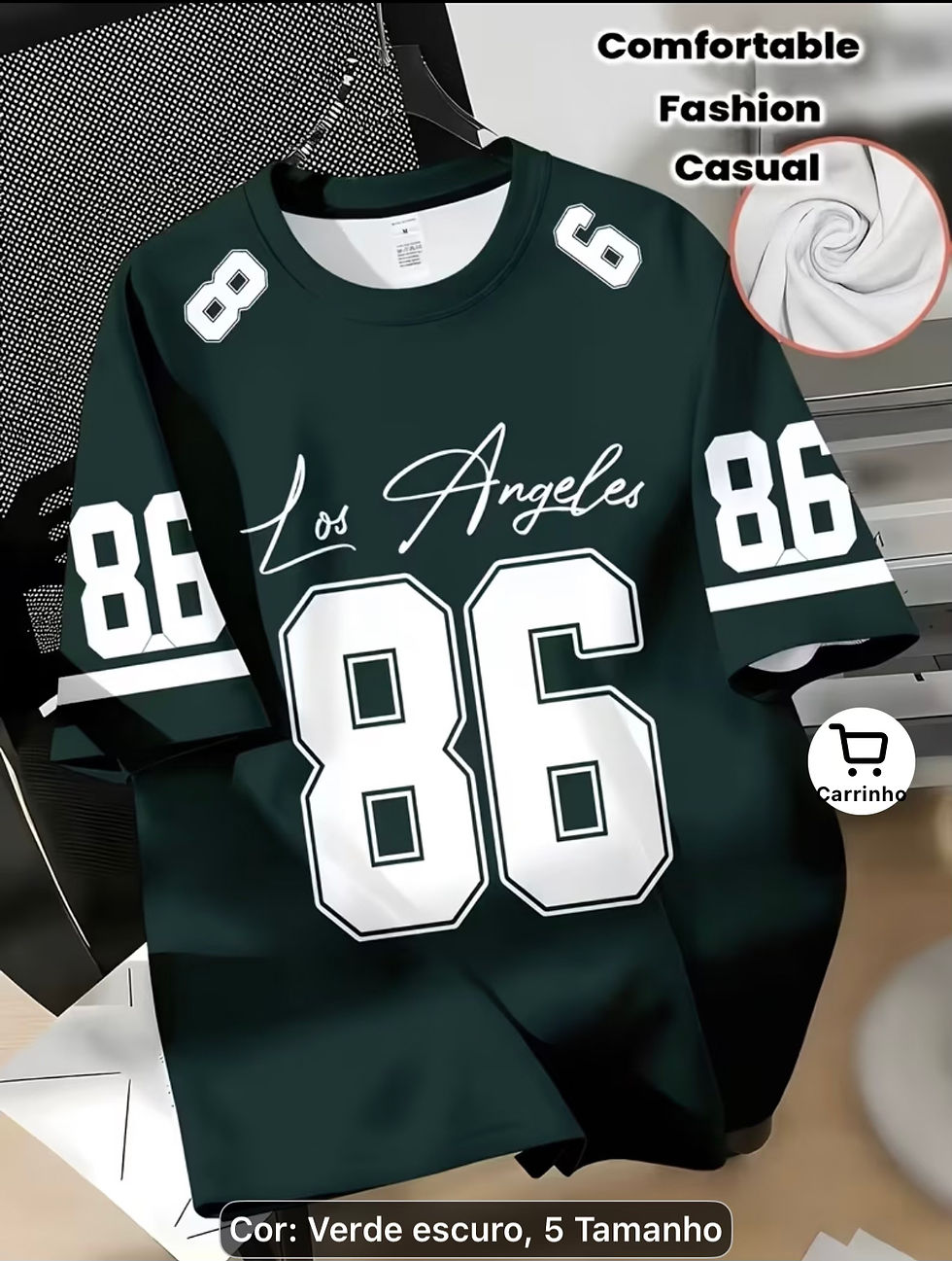 Miniatura: Camiseta Feminina de Verão Los Angeles