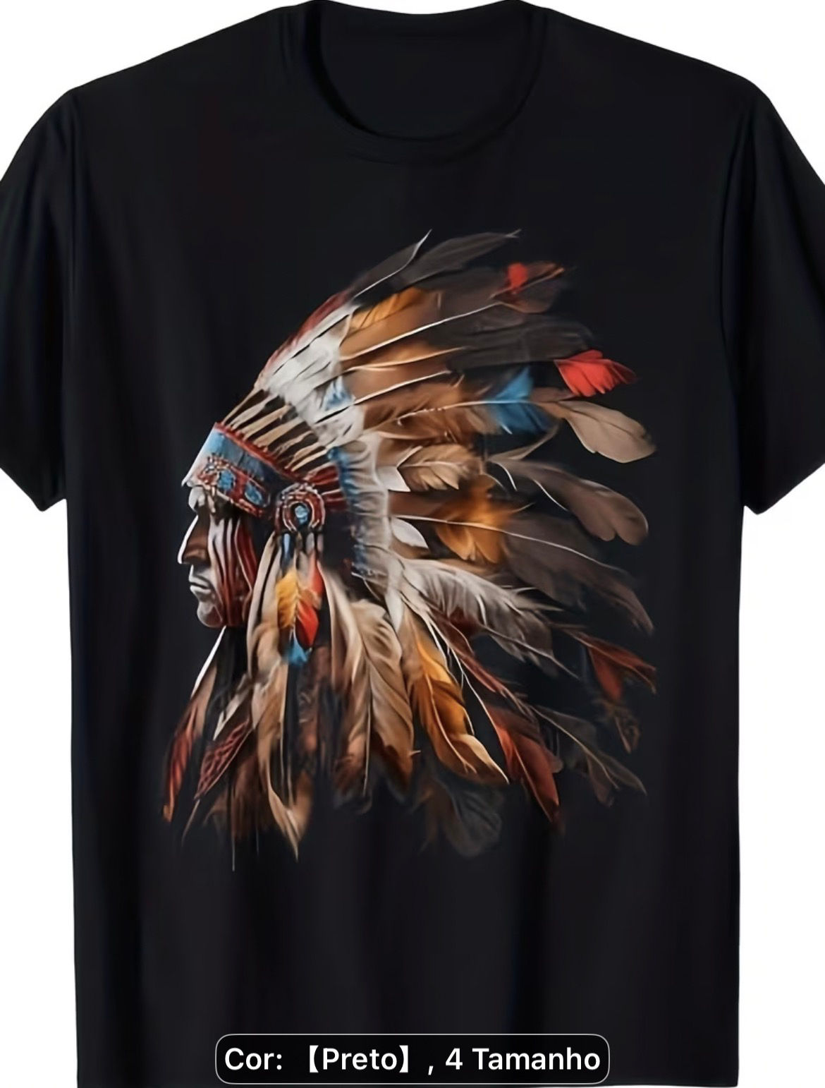 Camisa Masculina Estampa Touca Indiana