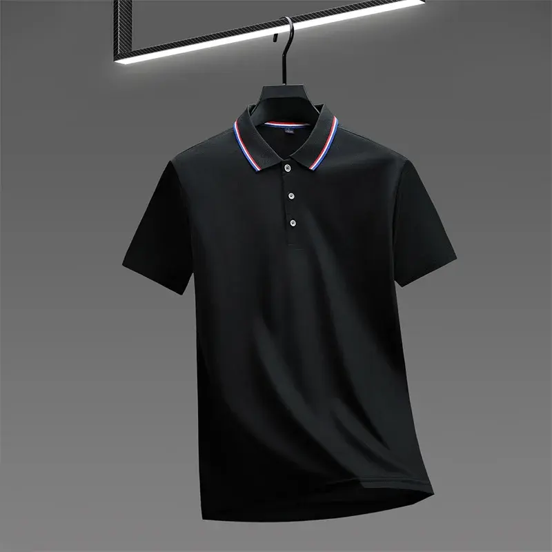 Miniatura: Camisa Polo Masculina Casual Lisa – Manga Curta, Confortável (Verão)