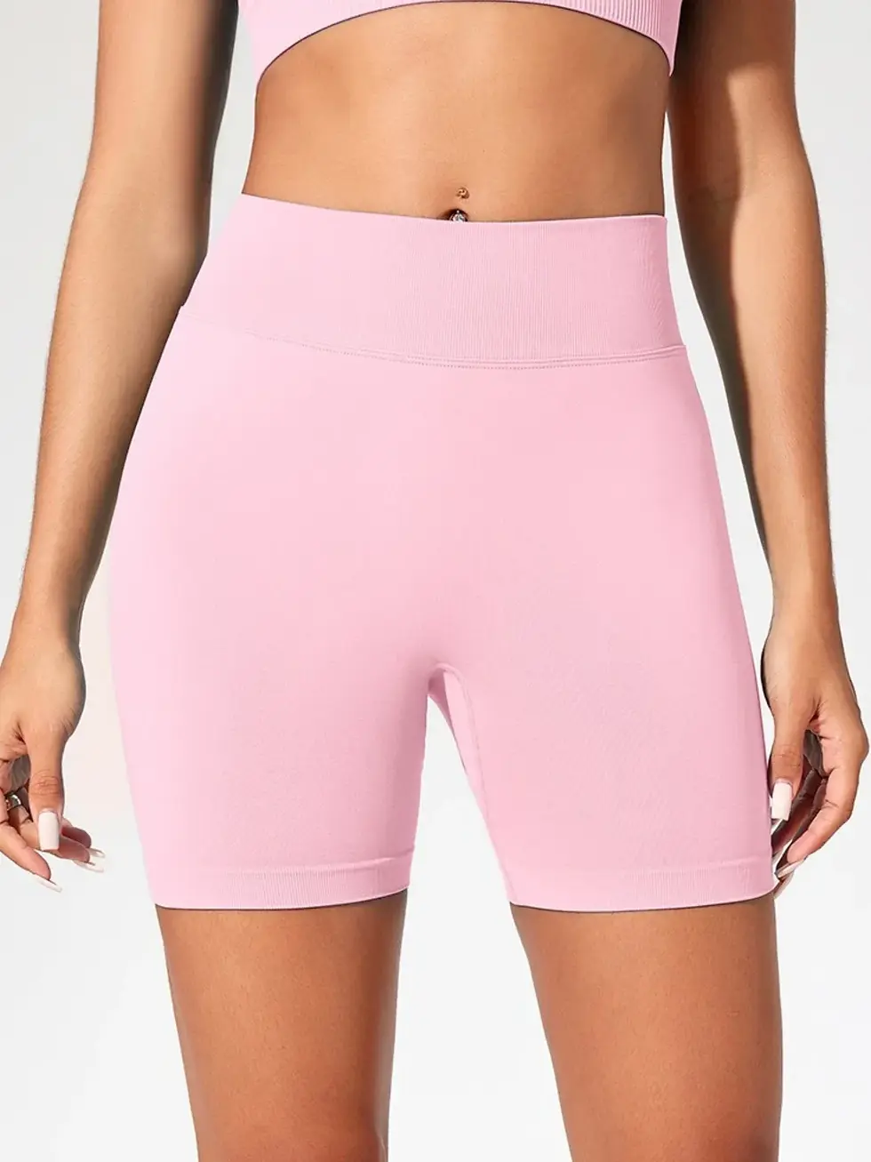 Miniatura: Shorts Feminino de Academia sem Costura, Cintura Alta, Slim, Elasticidade Alta