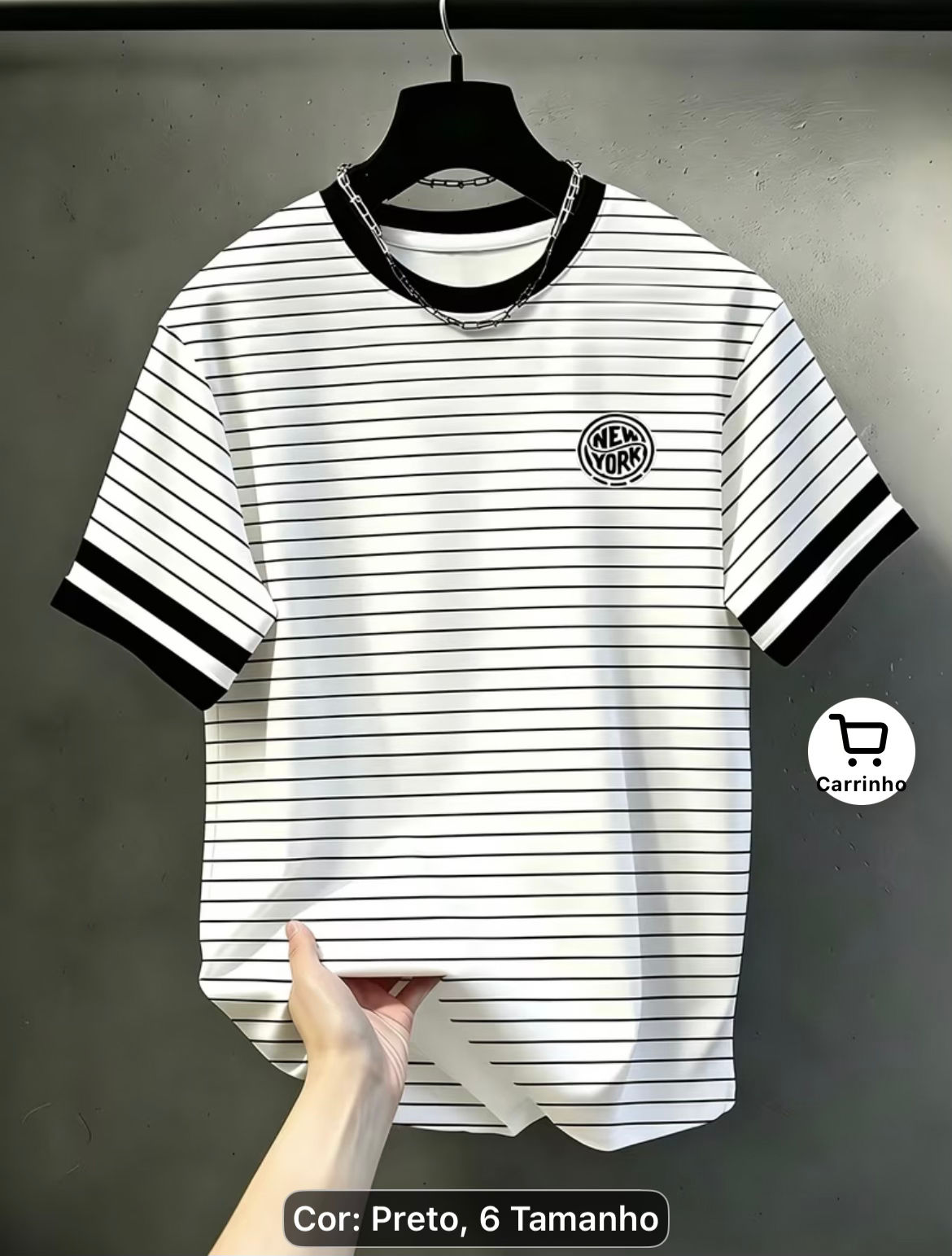 Camiseta Masculina Sem Textura design Riscas