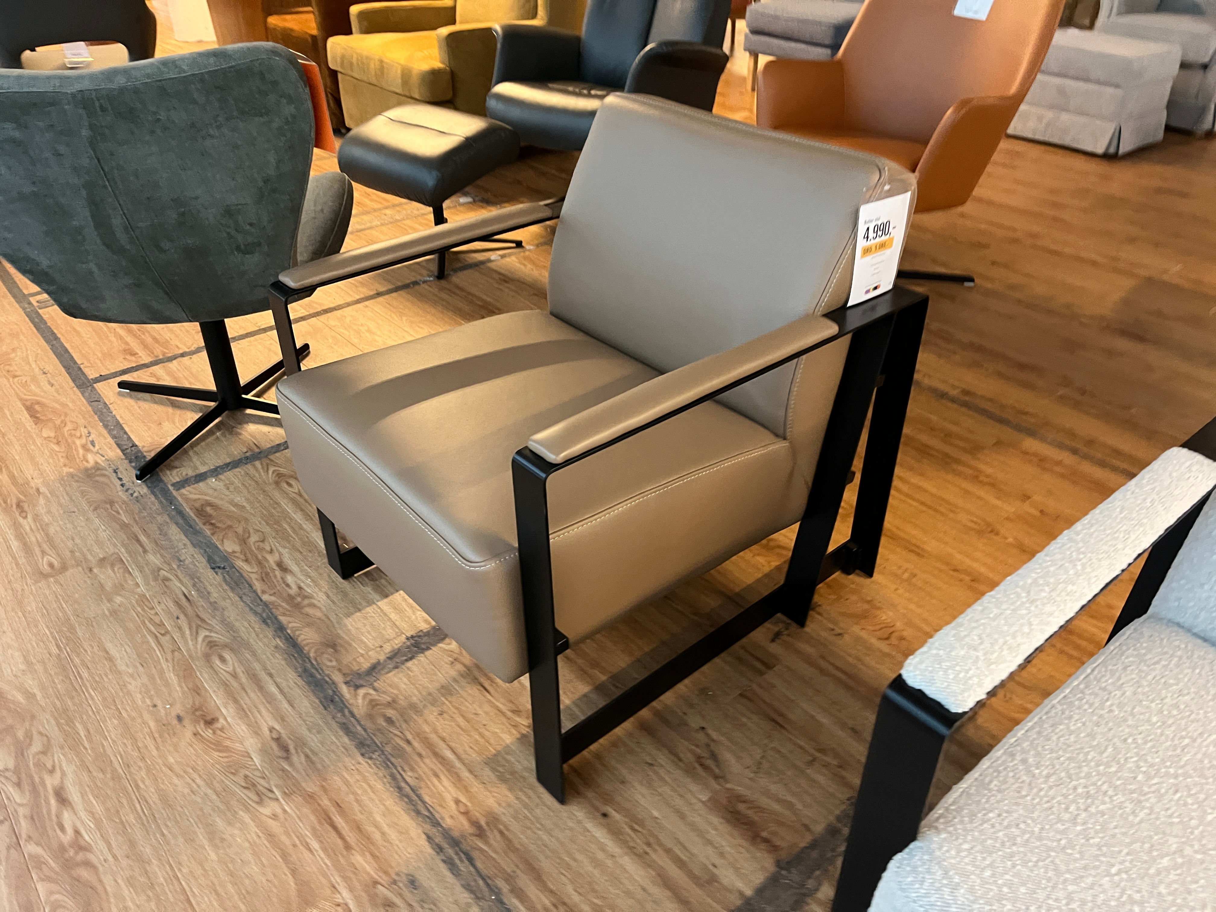 Butler stol, beige skinn