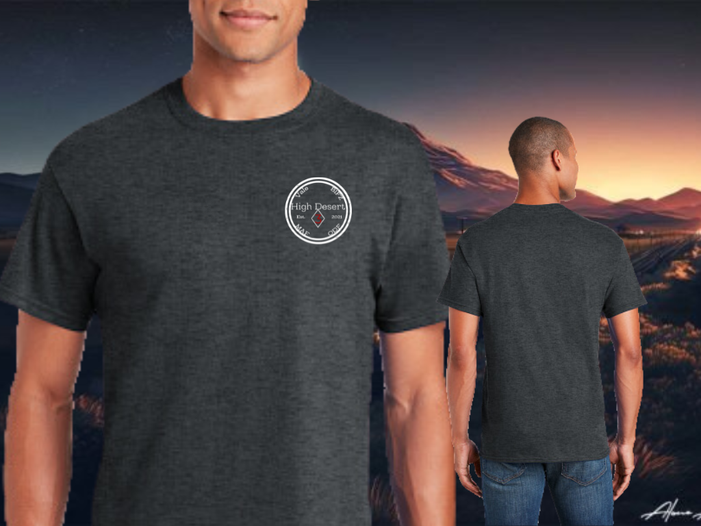 Dark Heather Tee Front Pocket - Gildan Softstyle - 6400, 65/35