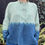 Thumbnail: Irish linen green cross pullover shirt shibori dyed with indigo