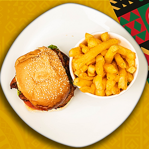 Royal Flame Chicken Burger + Regular Chips