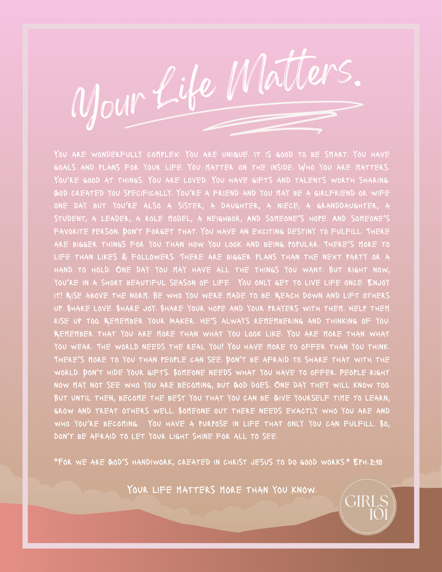 Faith-Based "Your Life Matters" Poster - PDF
