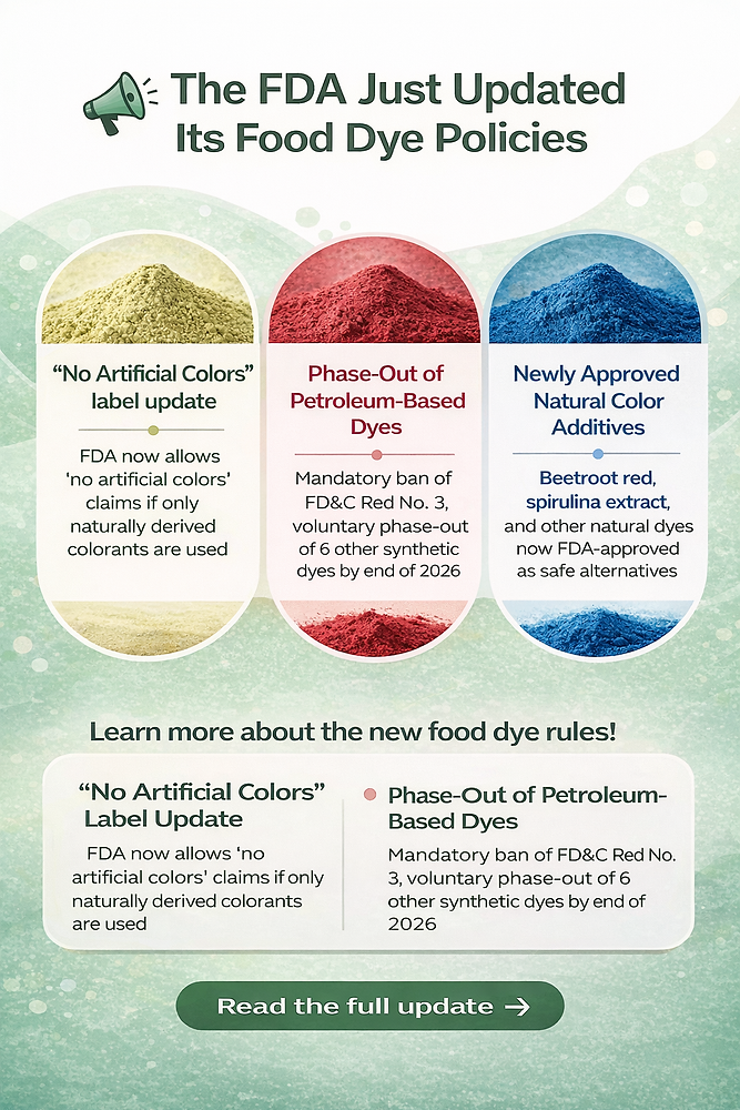 FDA Updates Food Dye Policy: What “No Artificial Colors” Can Mean Now