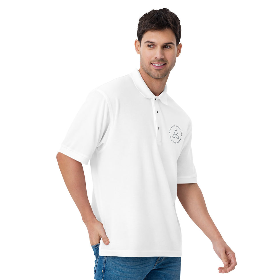 Thumbnail: Men's QuantumNap™ Branded Premium Polo Positive Energy, Embroidered Logo