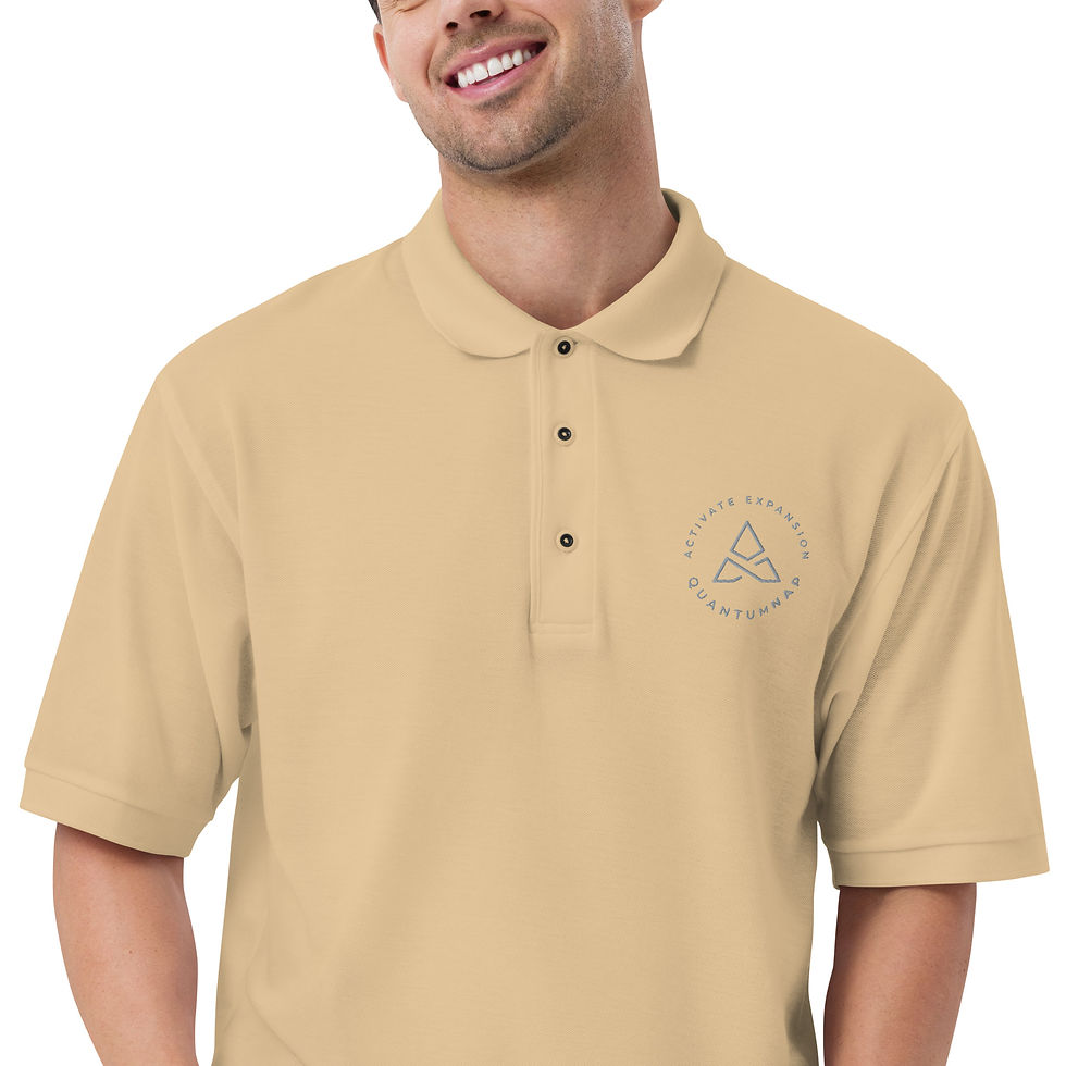 Thumbnail: Men's QuantumNap™ Branded Premium Polo Positive Energy, Embroidered Logo