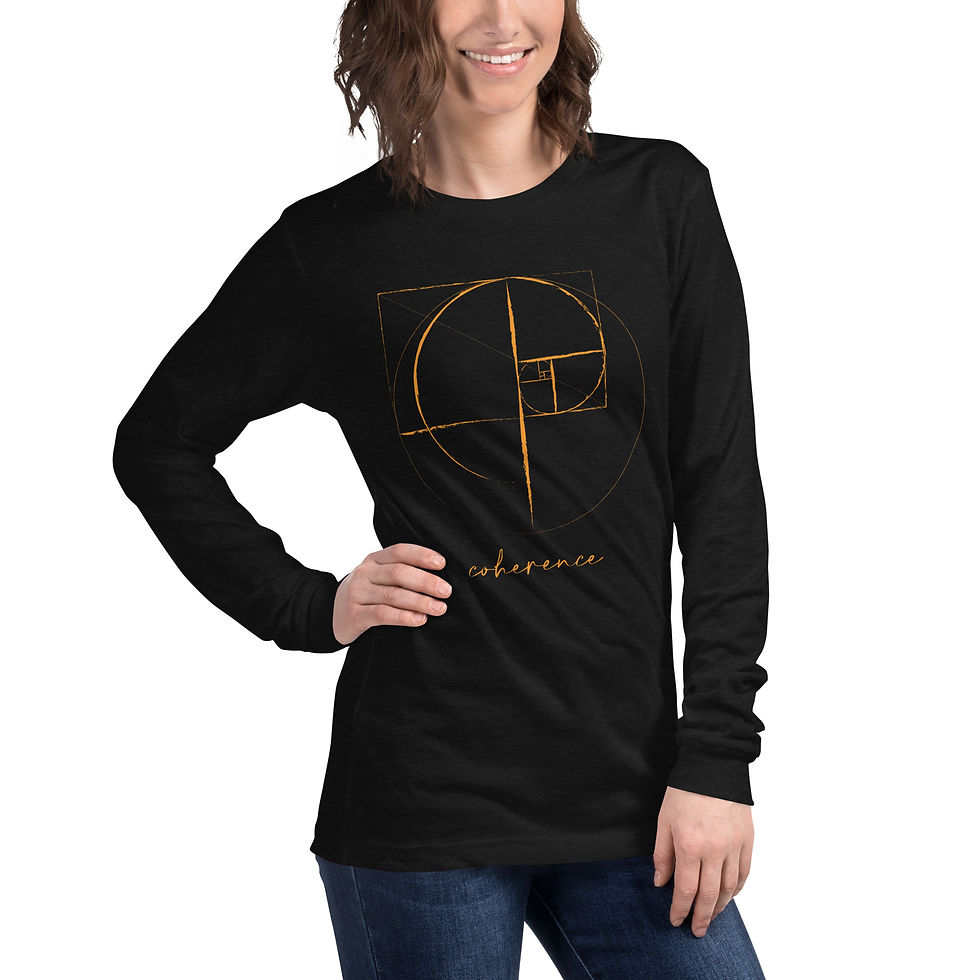 Thumbnail: Women's Long Sleeve Tee Coherence Energy Frequency & Golden Ratio Design
