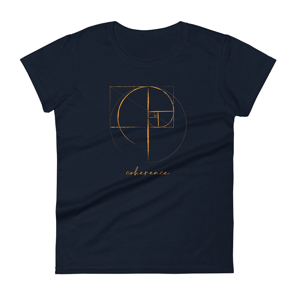 Thumbnail: Women's Short Sleeve Tee - Coherence Energy Frequency & Golden Ratio