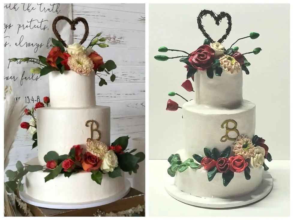 Thumbnail: Three-Tier 3D Polymer Clay Cake Ornament