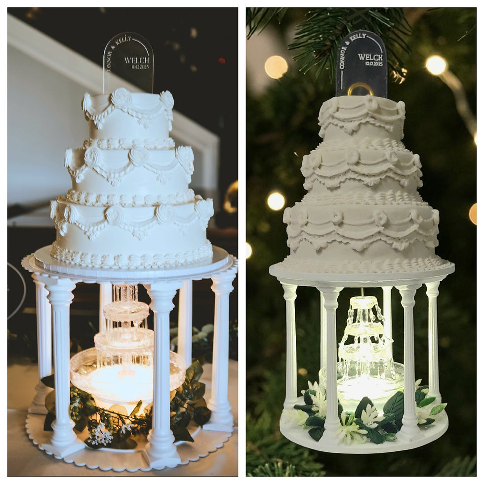 Thumbnail: Three-Tier 3D Polymer Clay Cake Ornament