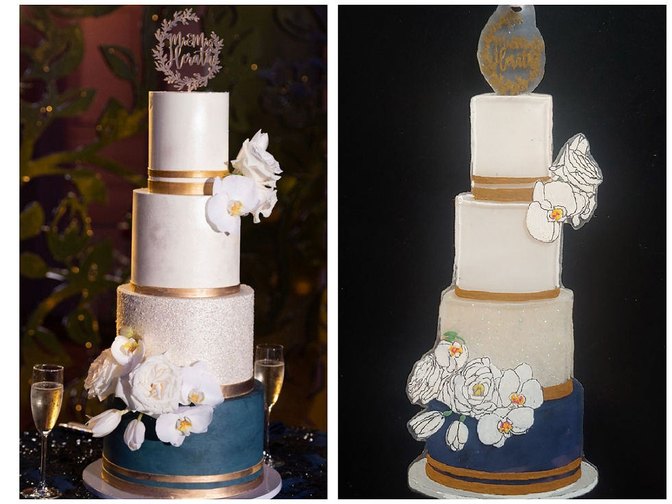 Thumbnail: Acrylic Wedding Cake Ornament