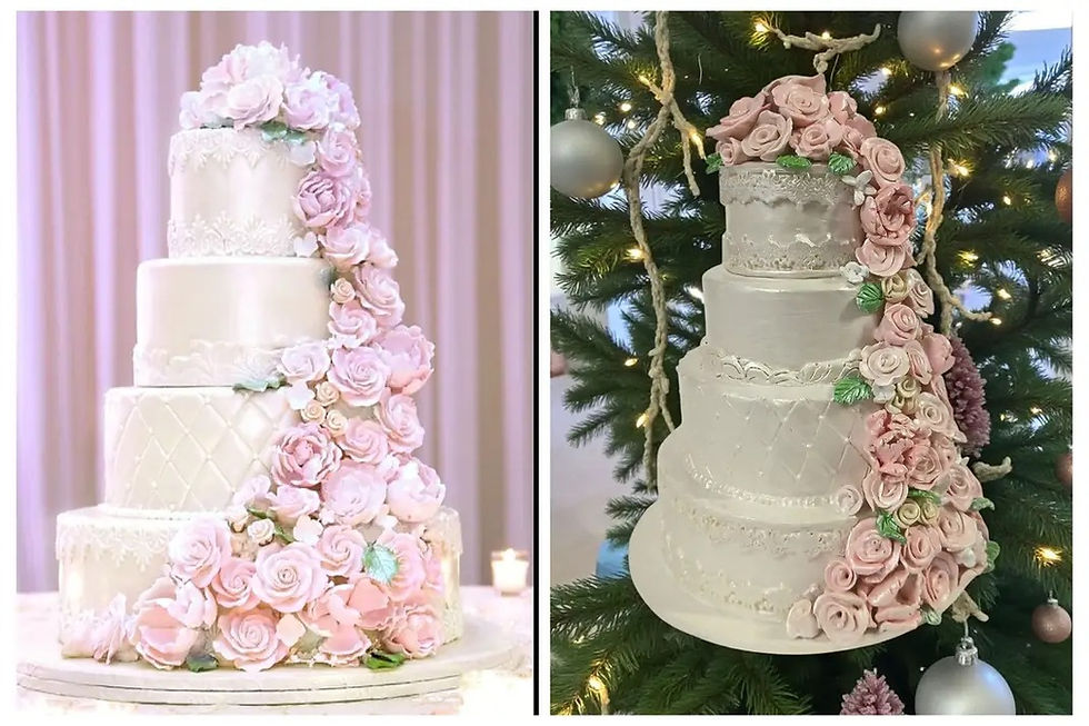 Thumbnail: Four-Tier 3D Polymer Clay Cake Ornament