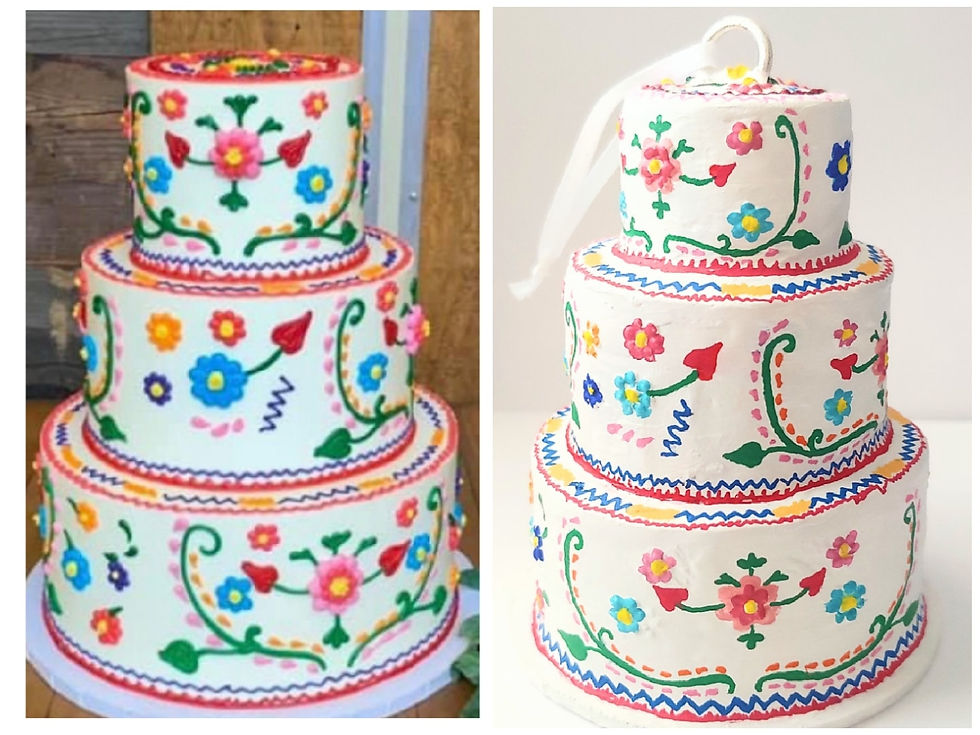 Thumbnail: Three-Tier 3D Polymer Clay Cake Ornament