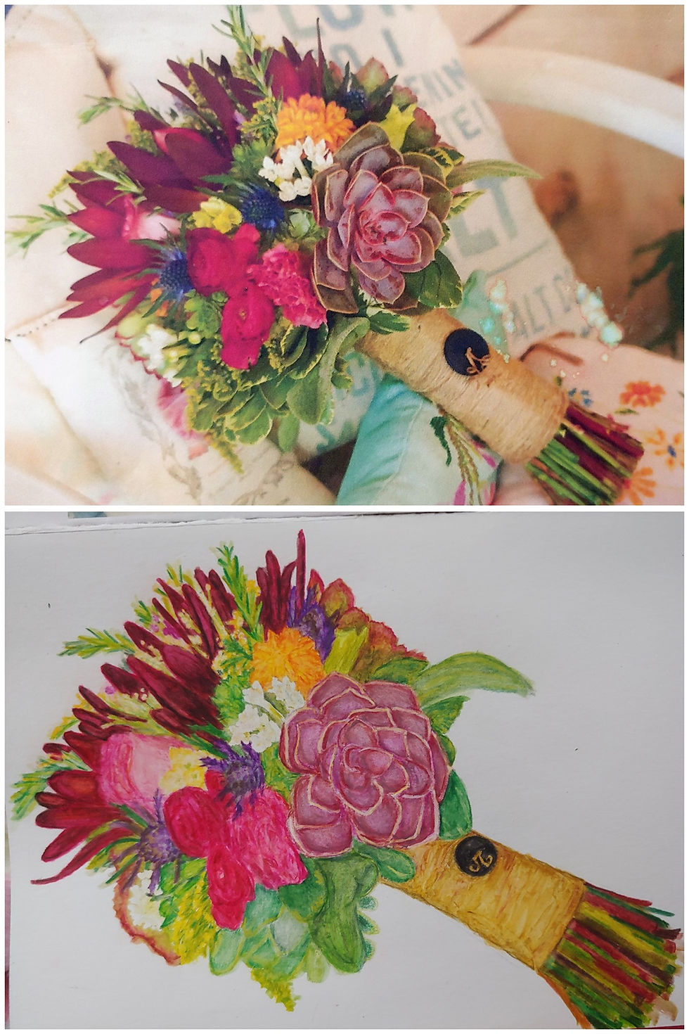 Thumbnail: Watercolor wedding flower portraits